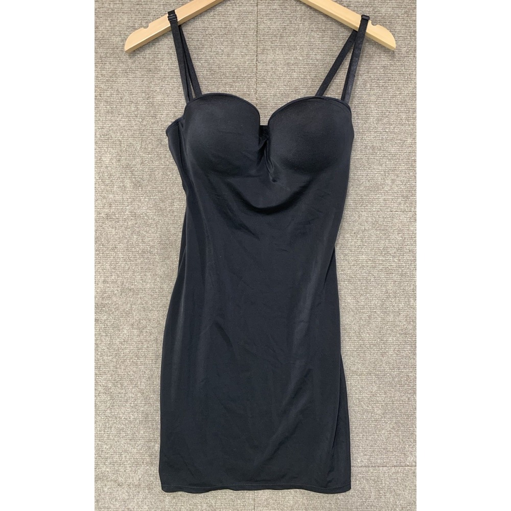 Women's Heavenly Shapewear XL Black Slip Dress Smoothing Padded Bra Minimalist